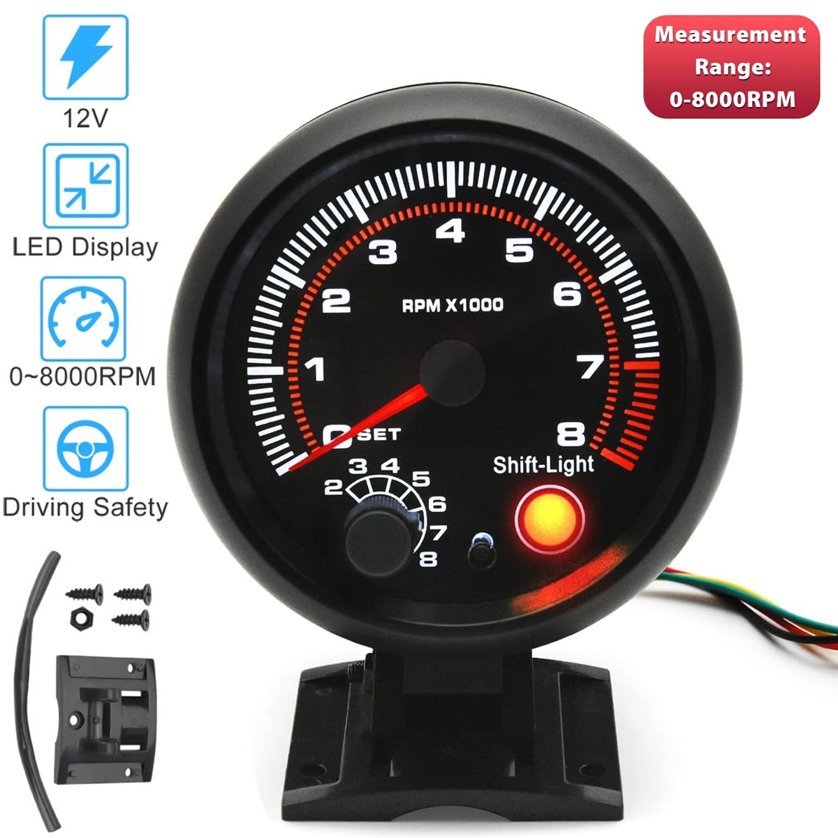 Light Meter Incident - มาตรวัดรอบเครื่องยนต์รถยนต์แบบสากล 12V ขนาด 3.75 นิ้ว, มาตรวัดรอบดิจิตอล