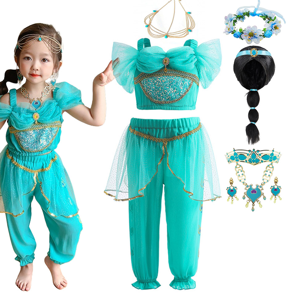 Photography Outfits - เจ้าหญิงจัสมินชุดสาวการ์ตูนบทบาทเล่นเครื่องแต่งกายเด็กอาหรับเจ้าหญิง Pagent การถ่ายภาพเสื้อผ้าชุดหรูหรา