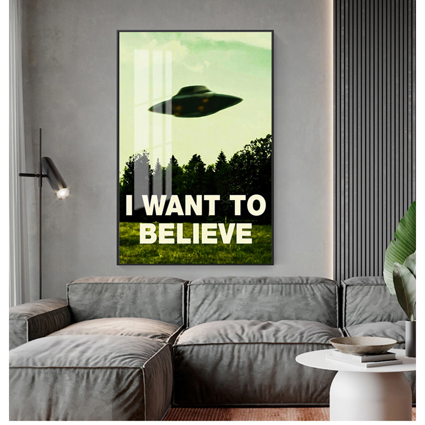 Photography Pose - ภาพสำหรับตกแต่งห้องนั่งเล่น ไม่มีกรอบ ฉันอยากจะเชื่อ X-Files ภาพพิมพ์บนผ้าใบ โปสเตอร์