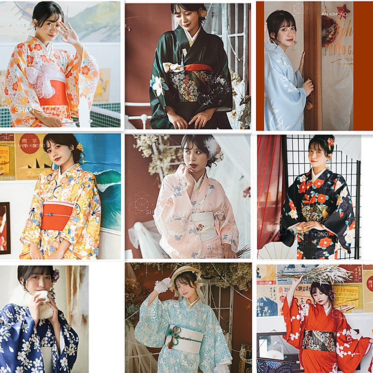 Photography Outfits - ชุดคอสเพลย์สไตล์กิโมโนแบบดั้งเดิมของญี่ปุ่น น่ารัก เหมาะสำหรับถ่ายภาพ ชุดสาวงาม แฟชั่นสำหรับสาวๆ วัยรุ่น