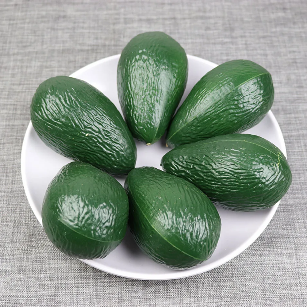 Photography Of Food - 6ชิ้นจำลองอะโวคาโดเทียมโฟมพลาสติกผลไม้จำลองอาหารการตกแต่งบ้านอุปกรณ์ช่างถ่ายภาพปาร์ตี้รื่นเริง