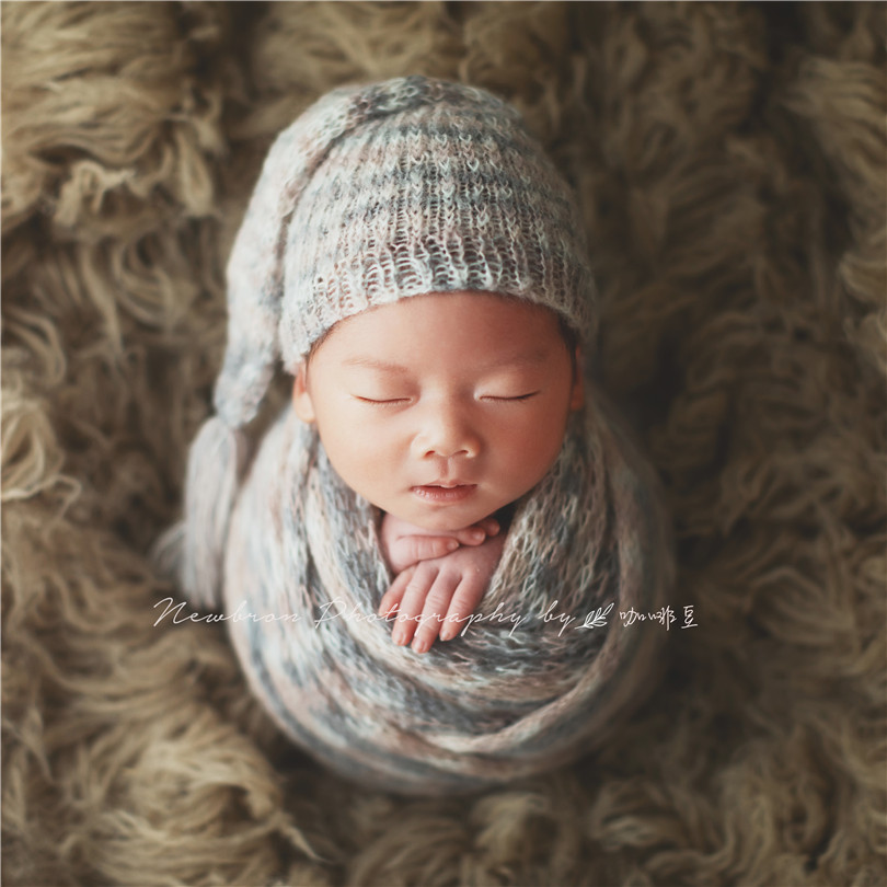 ถัก JERSEY Wrap และชุดหมวกทารก - Photography Outfits บทวิจารณ์และราคา