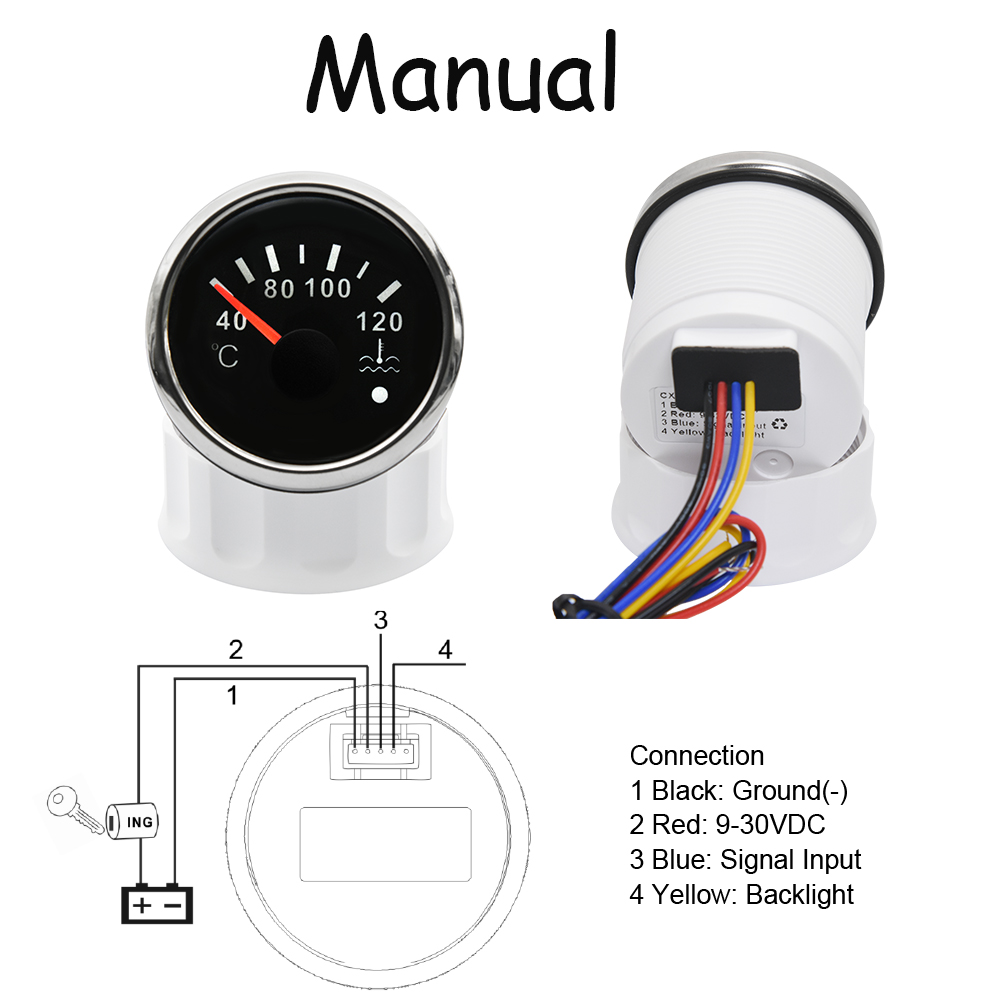 Auto Car Water Temp Gauge สำหร - Light Meter Incident บทวิจารณ์และราคา