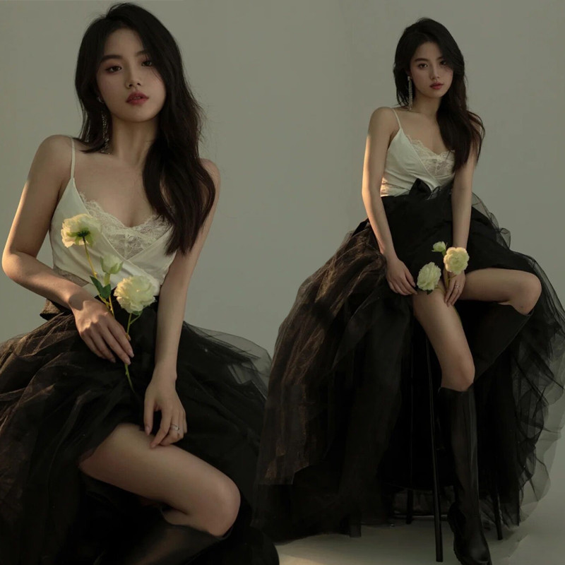 ชุดถ่ายภาพลูกไม้สีดำสไตล์ญี่ปุ - Photography Outfits บทวิจารณ์และราคา